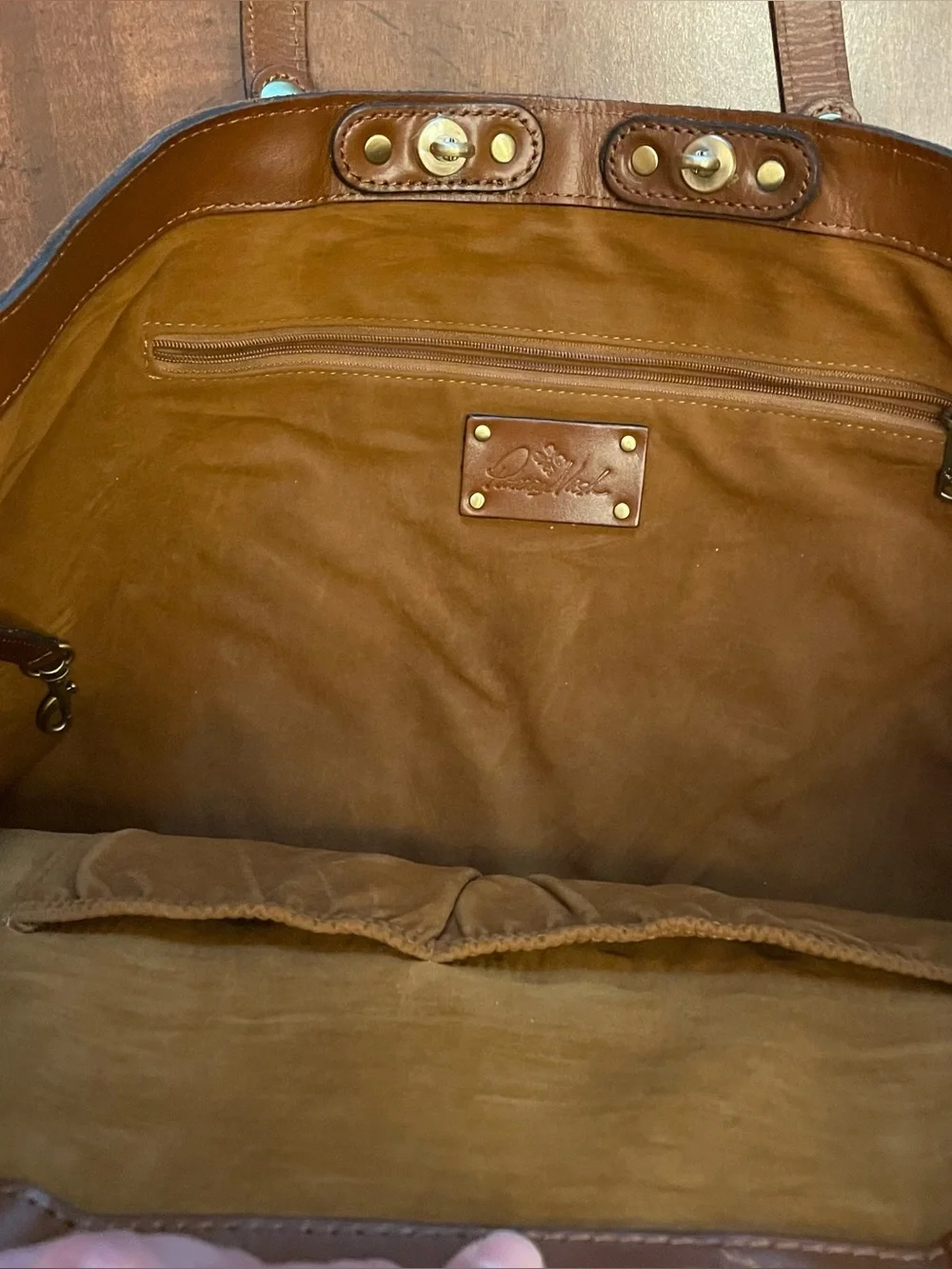 Patricia Nash Benvenuto Tote - Brown Burnished Suede - Large